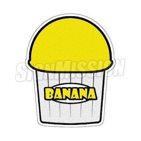 Signmission BANANA FLAVOR Italian Ice Decal shaved ice cart trailer stand sticker, D-DC-8-Banana Flavor D-DC-8-Banana Flavor